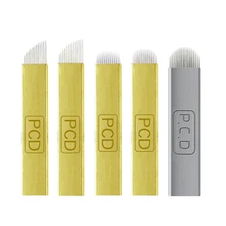 50 PCS PCD Permanent Makeup Eyebrow Needles F 12/14/19 Pins Tebori Microblading Tattoo Blades For 3D Embroidery Manual Pen