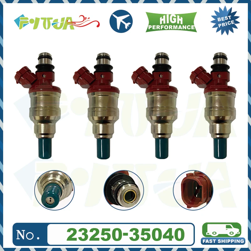 

4pcs Fuel injector 23250-35040 For Toyota 4Runner 89-95 Pickup 89-95 2.4L 2325035040 23209-35040 2320935040 Nozzle