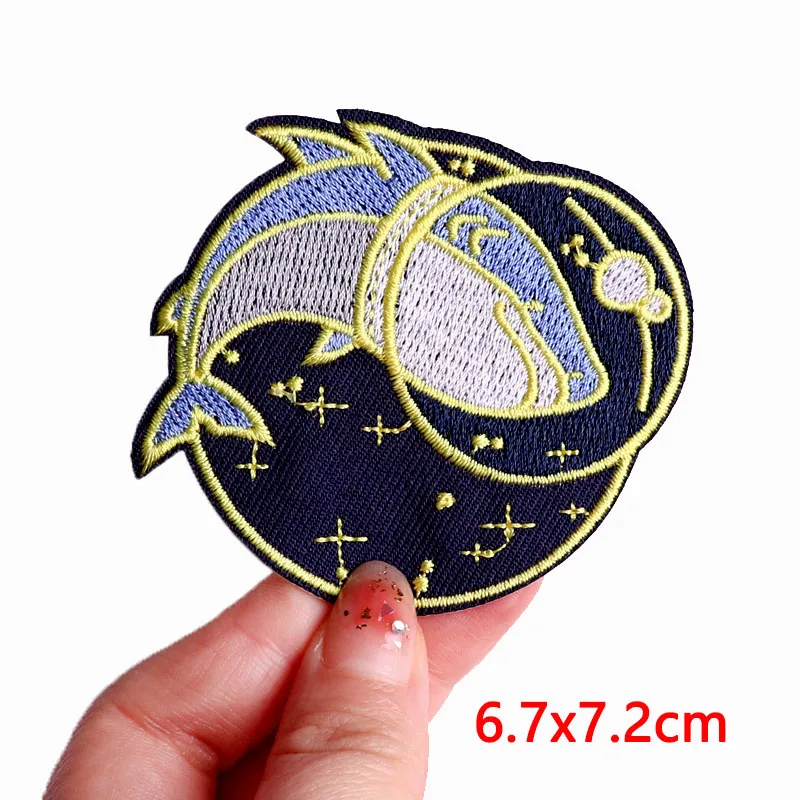 Japan Fish Lucky Cat Mount Fuji Patch Eisen auf Patches für Kleidung bestickte Patches auf Kleidung schmelzbare thermoadhäsive Patch