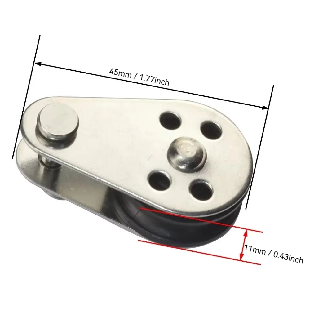 2PCS Stainless Steel M25 Pulley Block Hanging Wire Towing Wheel Lifting Wire Rope Cable Pulley Roller