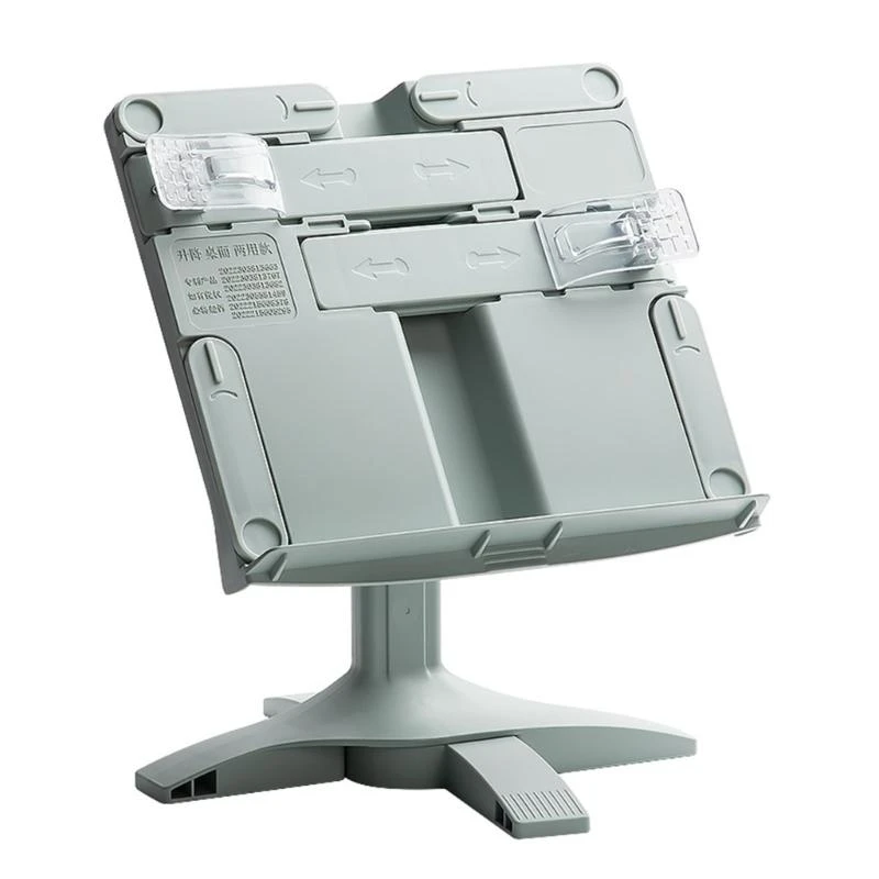 62KA Book Stands for Reading, Height Angles Adjustable Textbook Book Holder Foldable Bookstand with Page Clip for Kid Student