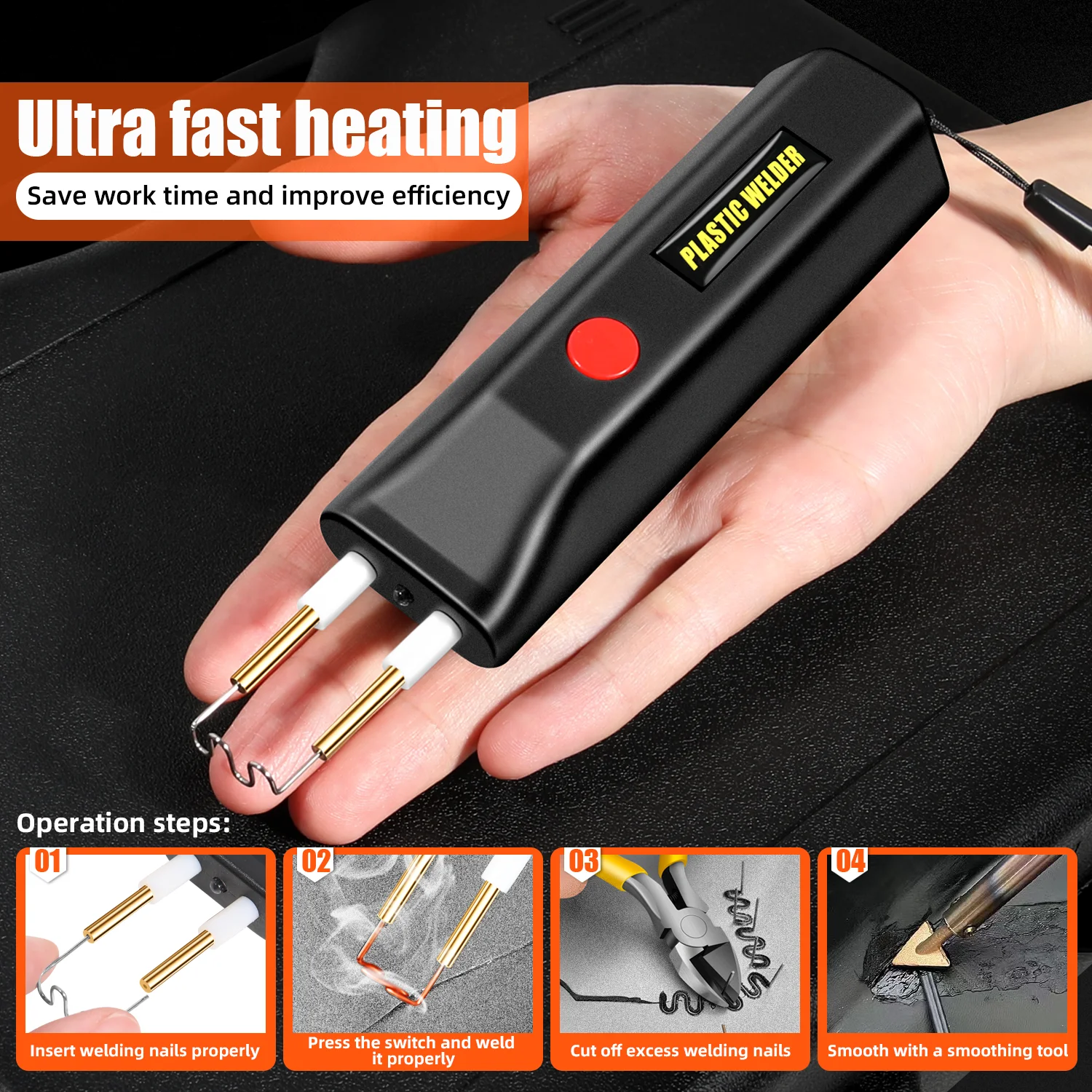 New wireless mini portable plastic welder hot stapler plastic welder car bumper electronic welding repair tool kit