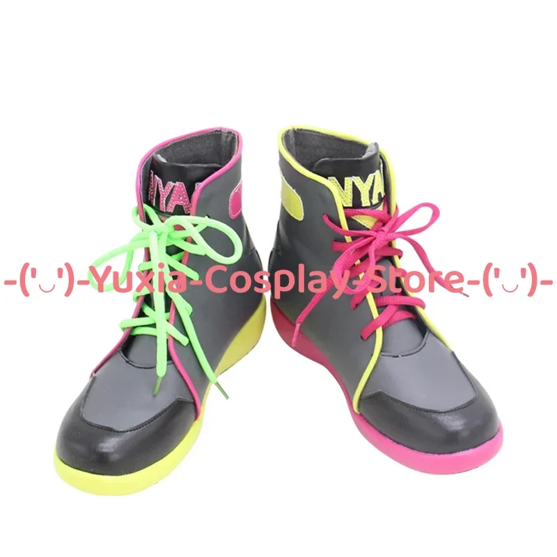 Yuxiacosplay! Hololive Tokoyami Towa Buty do Cosplayu Anime Gra Postać Rekwizyt Skórzane Botki PU Halloween Karnawał Kostium na Imprezę