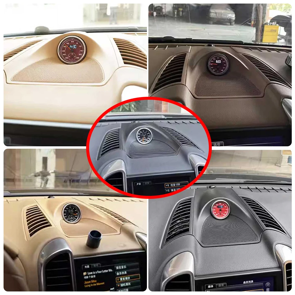 For Porsche Cayenne 92a 2011-2017 Dashboard Stopwatch Compass Cover Chrono Instrument Panel Modified Kit Car Interior Decoration