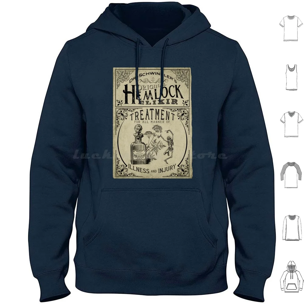 

Оригинальные толстовки с винтажной этикеткой «Доктор Schwindler» Hemlock Elixir с длинными рукавами, лекарство, лечение солля, этикетка на Хэллоуин
