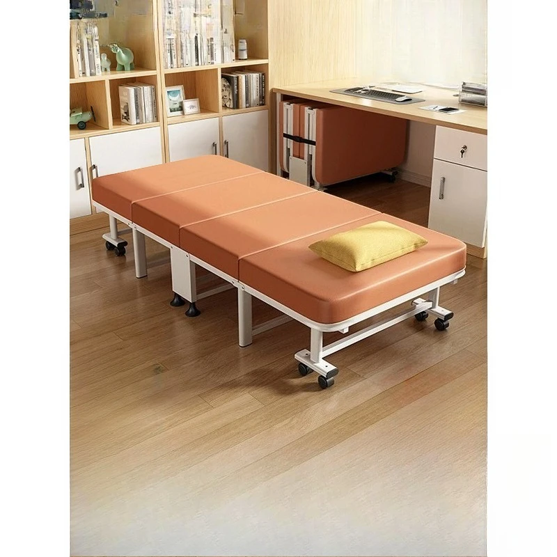 Folding Single Bed Portable Office Nap Cot, Adult Simple Camping Bed for Hospital Care Use