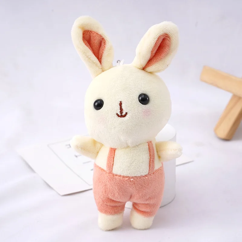 Conejo de peluche de 10CM para niños y niñas, juguetes de peluche y animales para bebés, muñeca, anillo, mochila, bolso escolar, juguetes pedantes, regalos