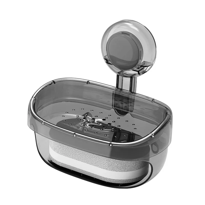 

N04R Держатель для мыла на присоске Мыльница для ванной комнаты со сливом воды Настенная передвижная мыльница Аксессуары для ванной комнаты