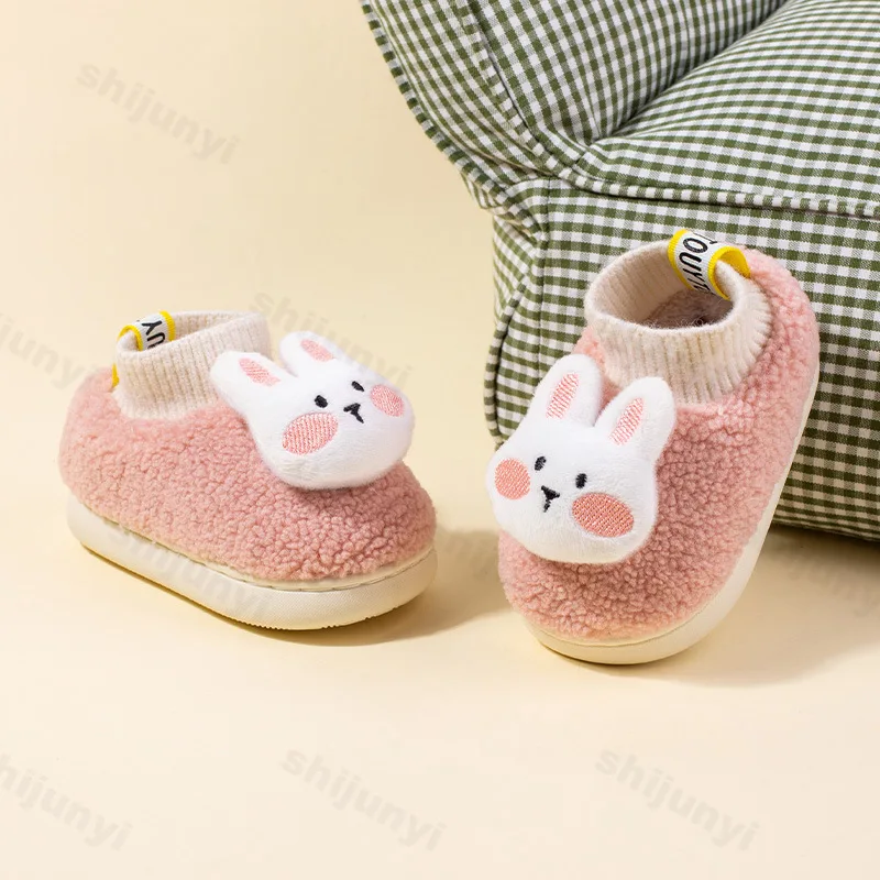 لطيف الأطفال الخريف الشتاء أحذية قطنية الأولاد أفخم رشاقته الراحة الأحذية الدافئة خفيفة الوزن لينة وحيد عدم الانزلاق الفتيات الأحذية القطيفة