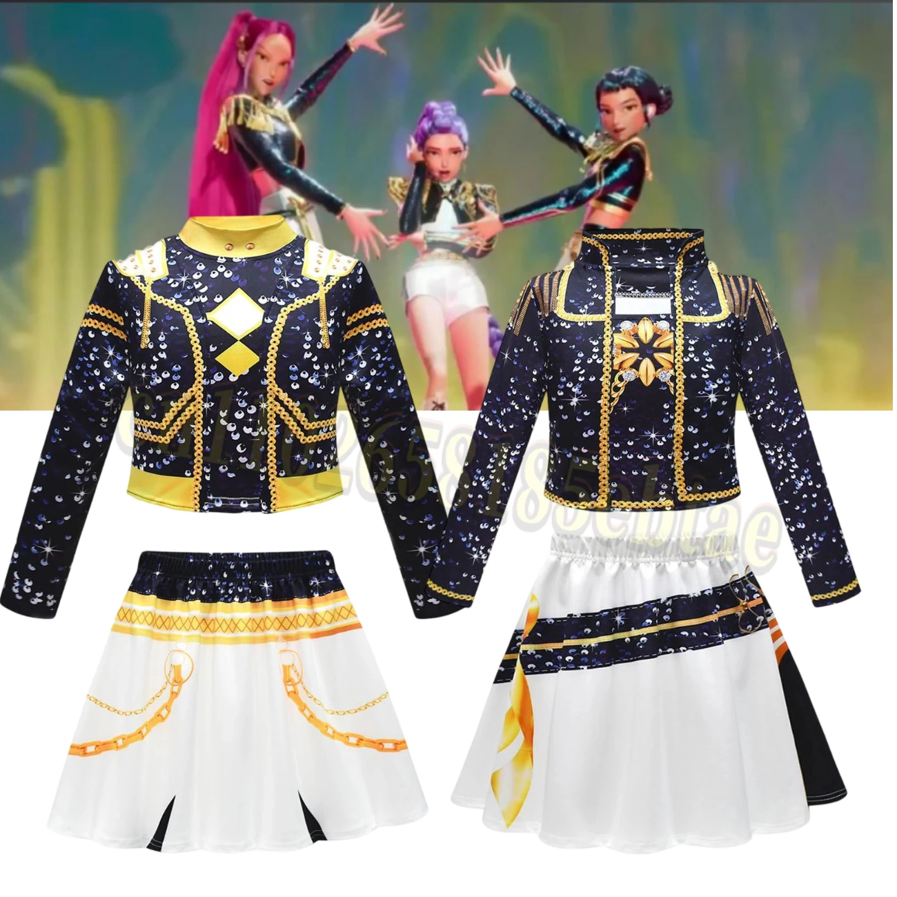 

New KPop Demon Hunters New 2025 Cosplay Costume Rumi Zoey Mira Cosplay Girls Style Kids Stage Performance Clothes Halloween