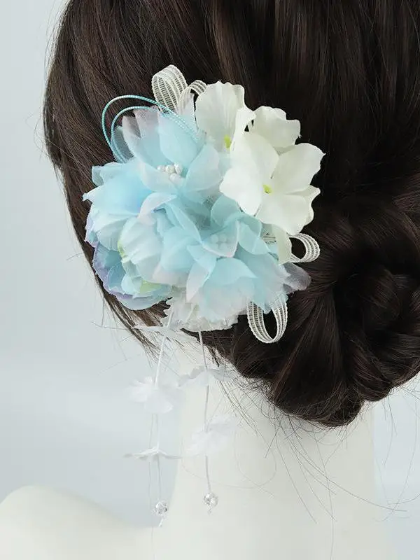 

Birthday Adult Ceremony Lolita Small Accories Forest System Kimono Batobe Flower Tassel Hair Clip Country Sle Hairpin