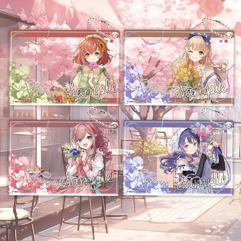 Llavero Transparente de Acrílico Nijisanji MyFlorist para Mujer, con Colgante de Honma Himawari, Ponto Nei y Suzuhara Lulu