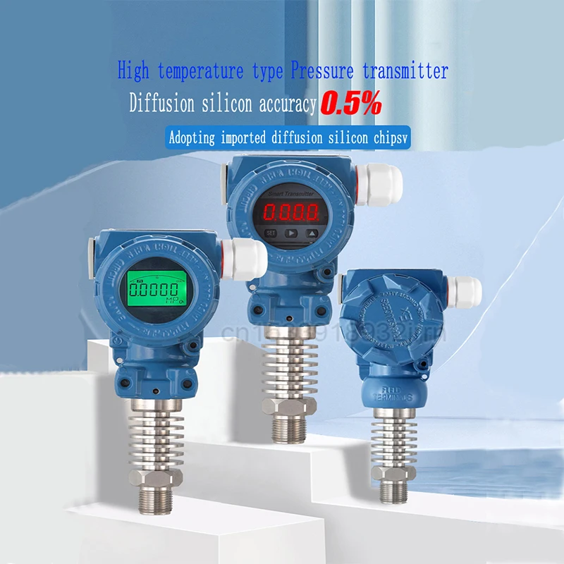 High Temperature Resistant Digital Pressure Transmitter Steam Diffusion Silicon Sensor Boiler Heat Transfer Oil With Heat Sink