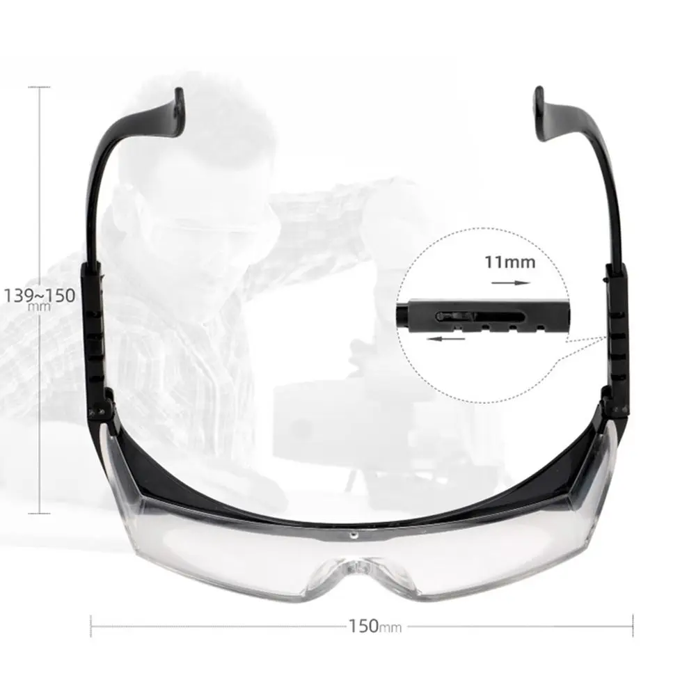 Adjustable Simple Dustproof Protect Goggles Waterproof Work Safety Glass Dustproof Anti-Splash Protective Glasses Eye Protection