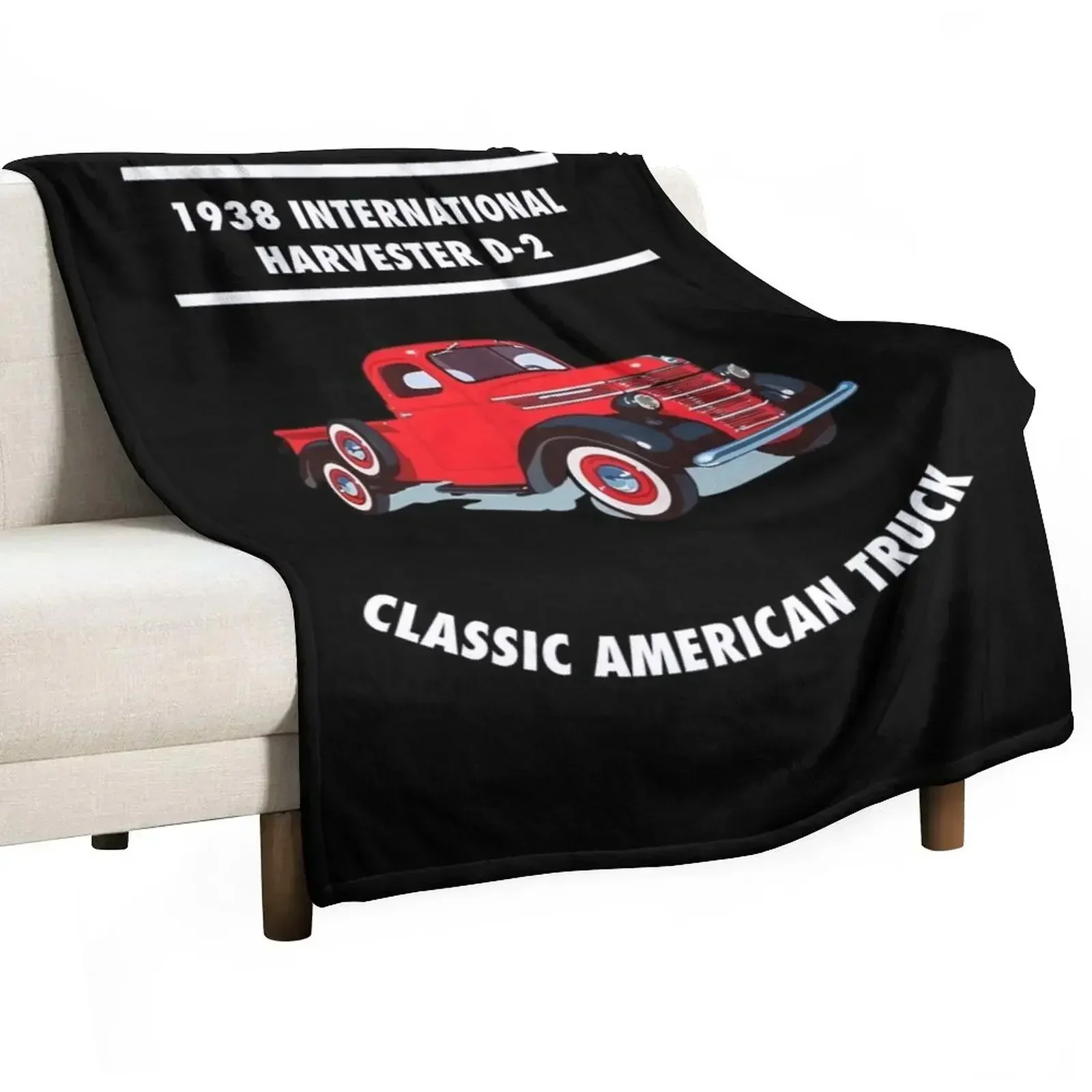 1938 International Harvester D-2 Classic American Truck Throw Blanket Beach Designers Luxury Brand Blankets