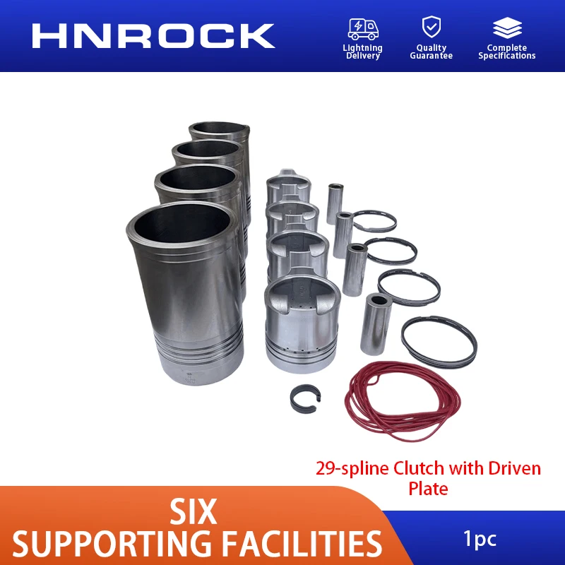 NEW HNROCK 105/108/110 Six-Pack Cylinder Liners/Pistons for YTO Tractor/Construction Machinery Diesel Engine, Original Quality