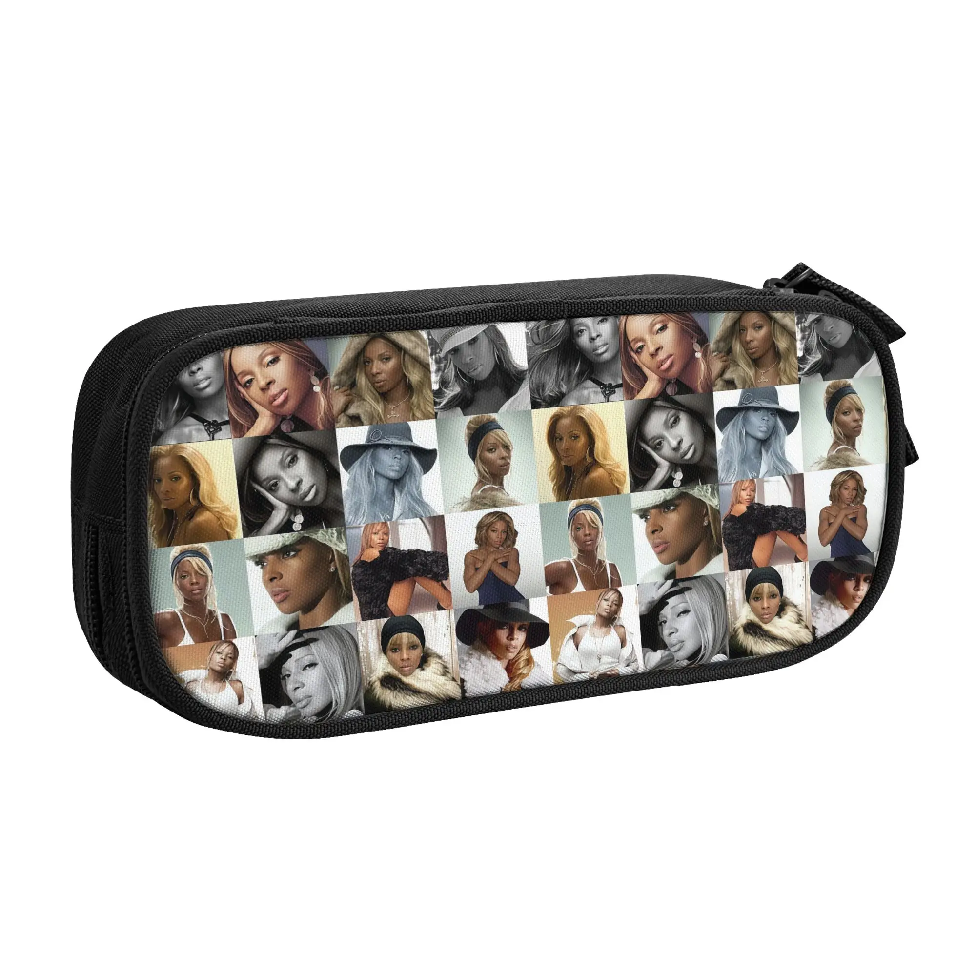 Kawaii Mary Jane Blige  Pencil Cases for Girls Boys Large Storage Singer Queen Hip-Hop of R&B  Pencil Pouch School Supplies