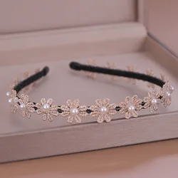 Pearl Flower Headband Hairband Tiara For Women Bride Party Bridal Wedding Hair Accessories Jewelry Headband Hairband Tiara Gift
