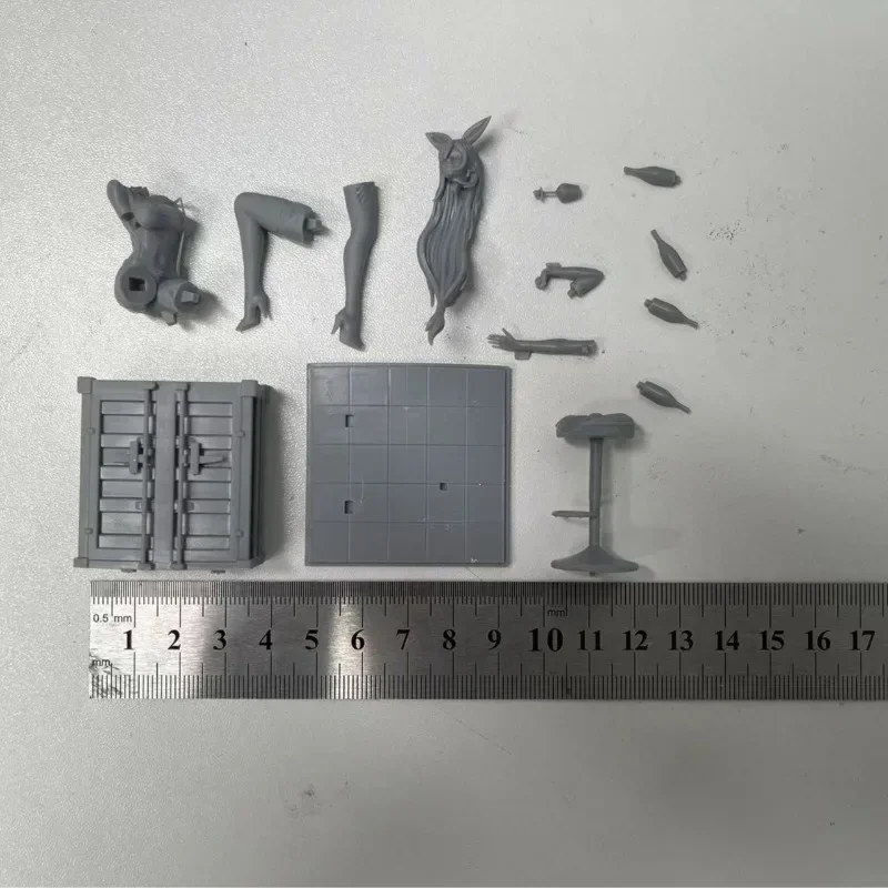 1/24 Scale 75mm Pub Bunny Pretty Resin Figure Model Kit Fantasy Hobby 3D printing Miniature Diorama Toy Unassembled Unpainted