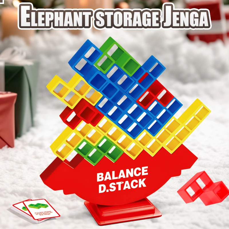 Fun Balance Stacking Blocks Board Game for Kids Adults Friends Team Dorm Family Game Night and Party Christmas, Halloween Gifts