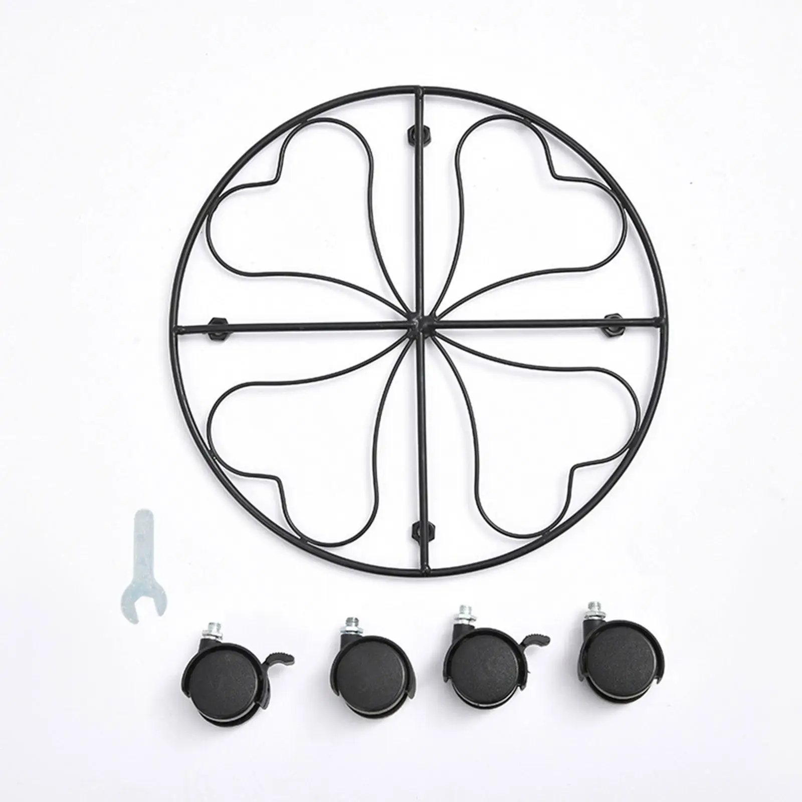 Hollow Heart Pot Caddy with Lockable Wheels Plant Roller Home with Casters Rolling Plant Stand for Yard Moving Balcony Deck