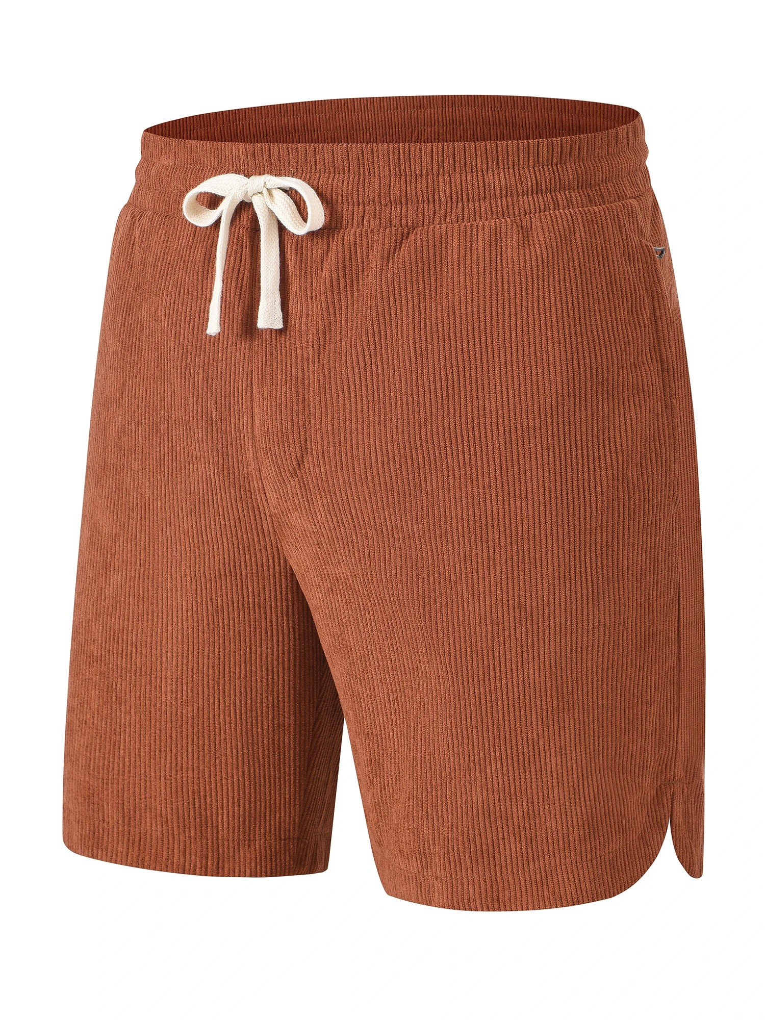 

Men's casual athletic shorts solid color corduroy drawstring zippered pocket short Pants