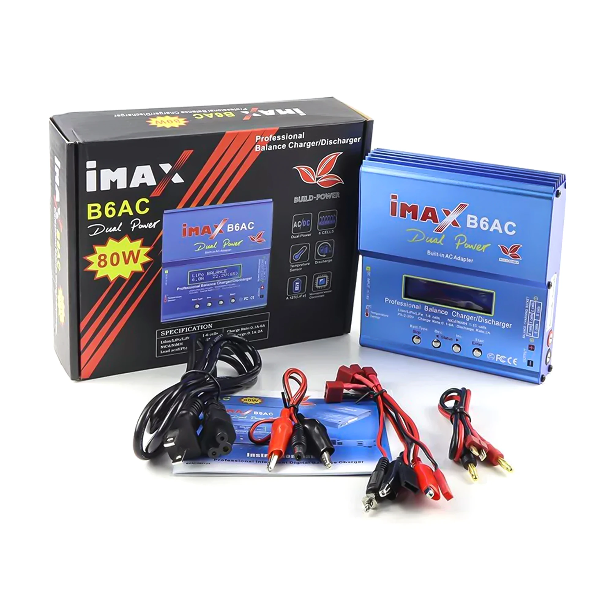 Imax B6 AC RC Charger 80W B6AC 6A Balance Charger Digital LCD Screen Li-ion LiFe Nimh Nicd PB Lipo Battery Discharger
