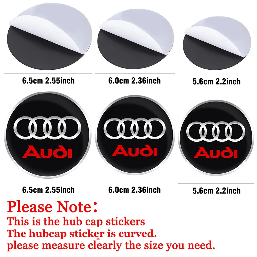 60MM 63MM 68MM Car Wheel Center Cover Badge Hub Caps Emblem Decoration for AUDI S RS R A3 8P S3 A4 B6 B7 A6 A5 Q3 Q5 Q7 A2 A7 A8