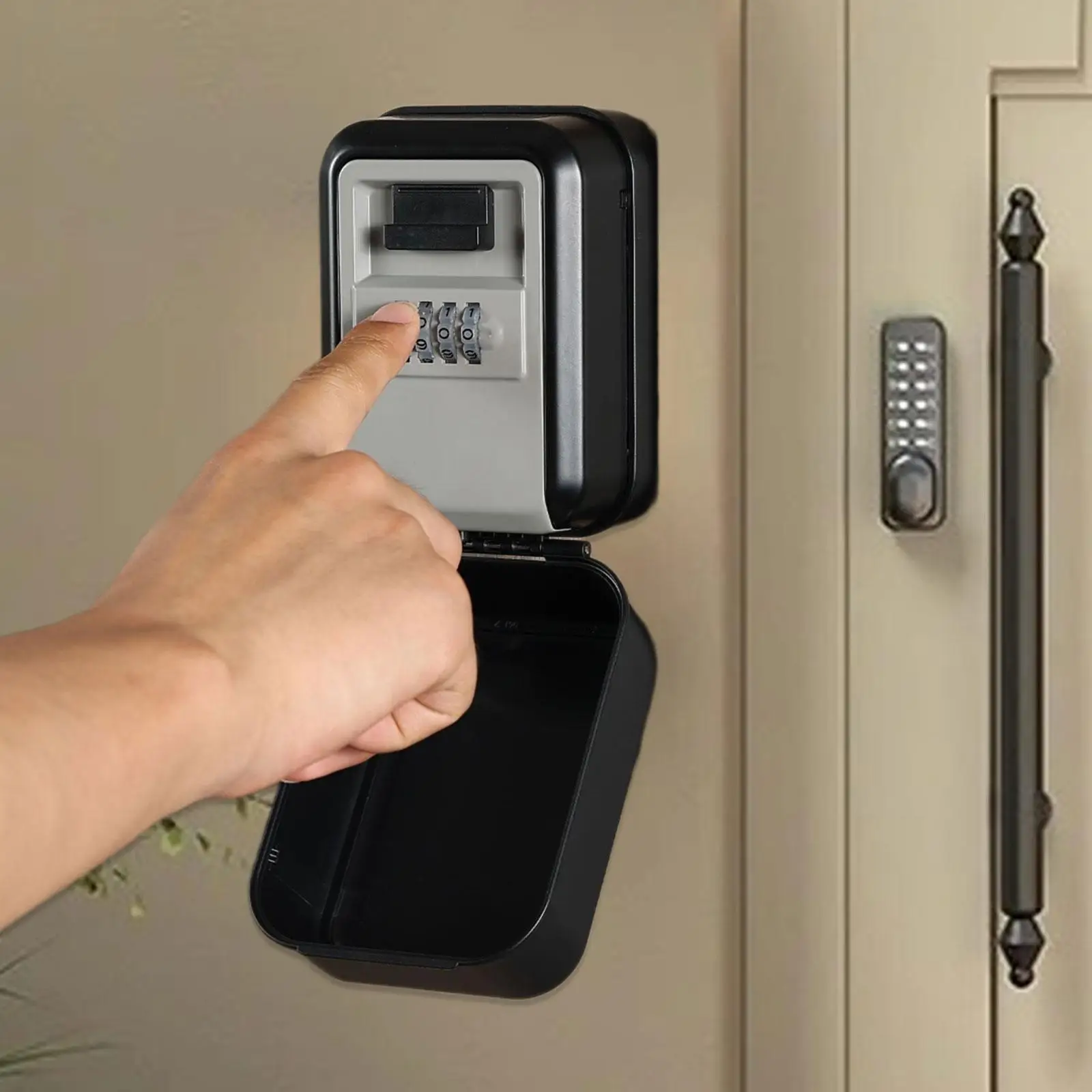 

Key Lock Case Security Lock Box Wall Mounted Compact Combination Lockbox Spare Key Storage for Outside Apartment House Keys