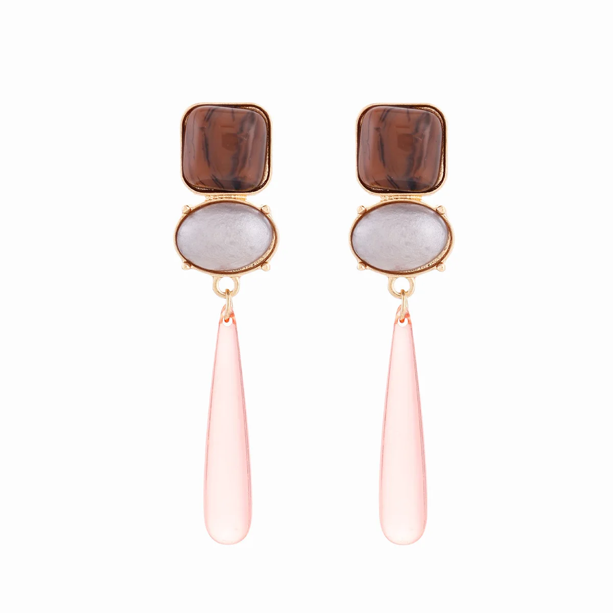 

Sweet Pink Earrings: Floral Teardrop-Shaped Earrings with a Chic, Sophisticated Look—Fresh and Elegant Stud Earrings for Women