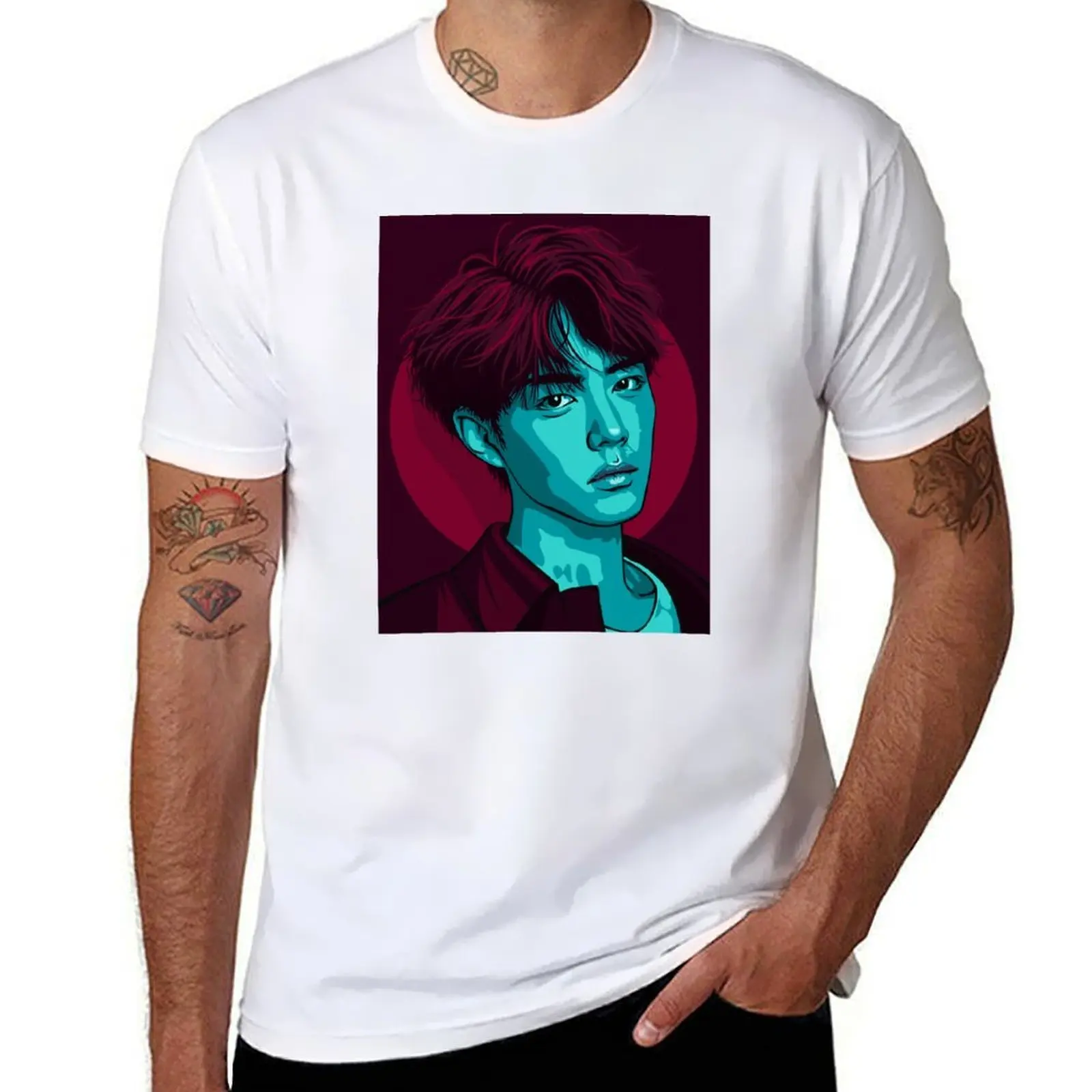 

Xiao Zhan. Vector portrait T-Shirt t shirts for man cotton soft printed t shirts for man T-Shirt