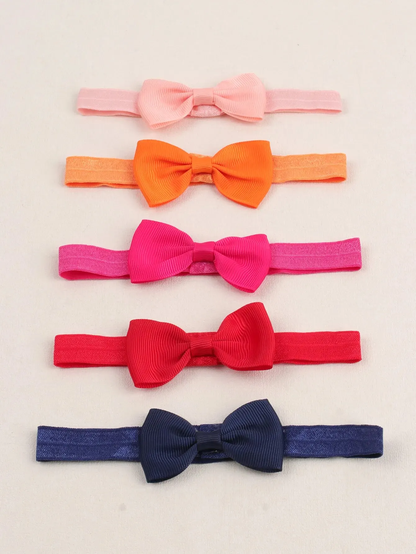 5pcs Solid Color Ribbon Bow Headbands for Baby Small Hair Bows Hairband Kids Baby Hair Accessories Headwear Headband