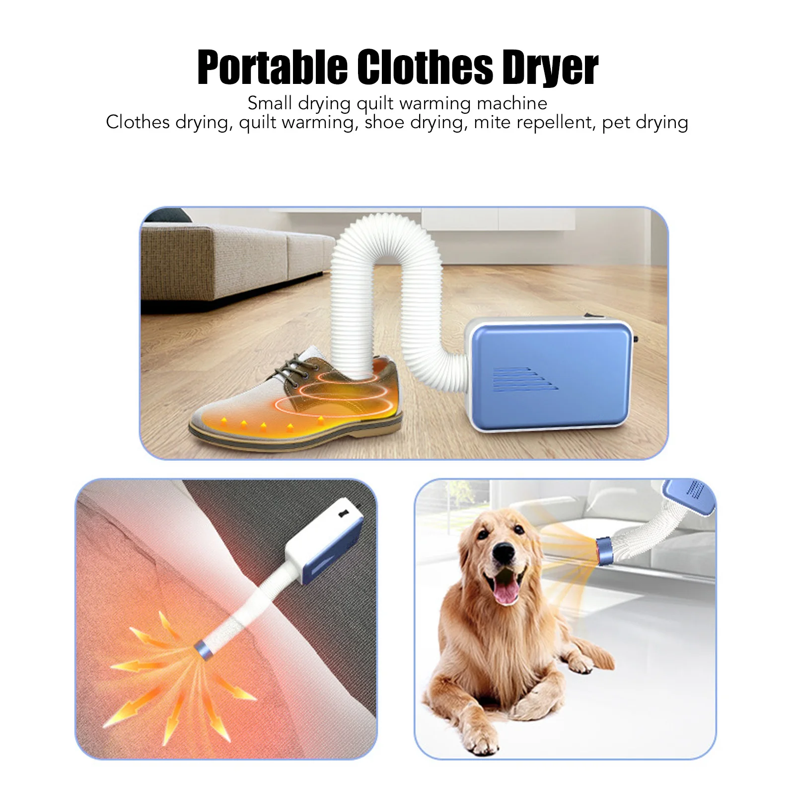 Travel Clothes Dryer Portable Multifunctional Pet Hair Dryer for Drying Shoes Pet Hair Underwear Socks