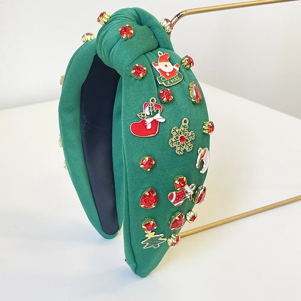 Christmas Red Green Boots Bell Big Knot Hairband Headband Adult Hair Accessories Hair Jewley