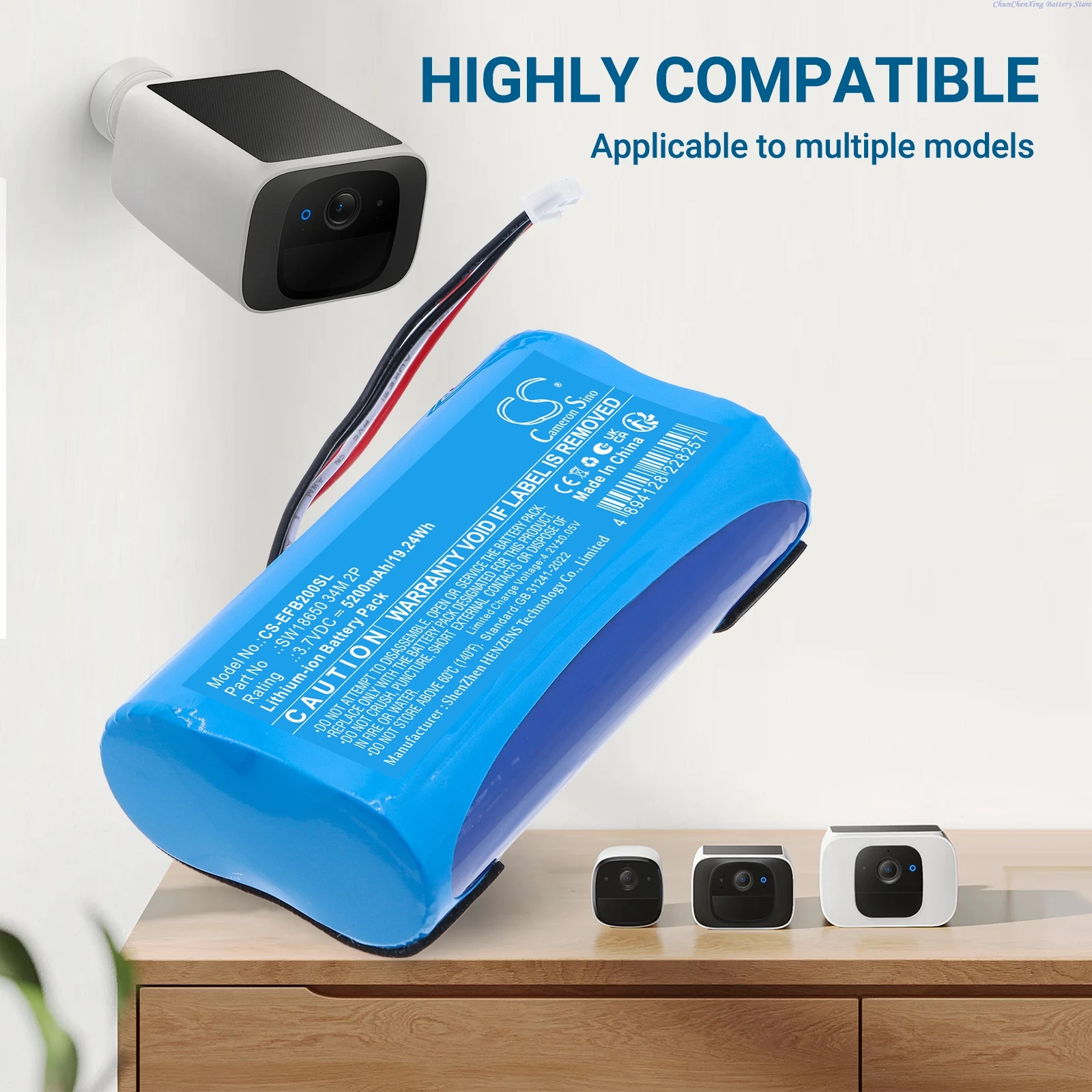 Home Security Battery Replacement - Eufy Security S220 SoloCam AKT8223 비디오