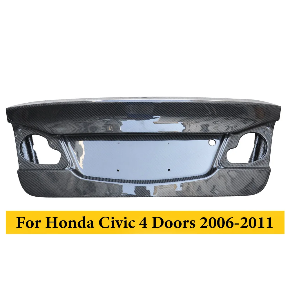 

For Honda Civic 8TH 4DR 2006-2011 Carbon Fiber Rear Trunk Lid Boot Flaps Cover Replacement Car Styling