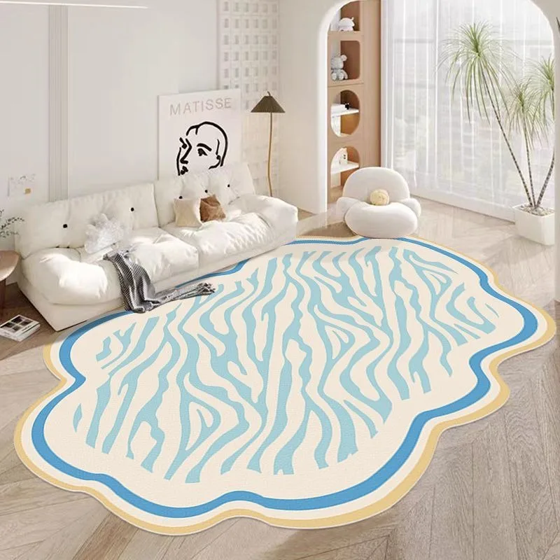 

Carpets for Living Room Irregular Room Decor Rugs Non-slip Household Bedroom Bedside Mat Plush Cream Style Rugs Customizable