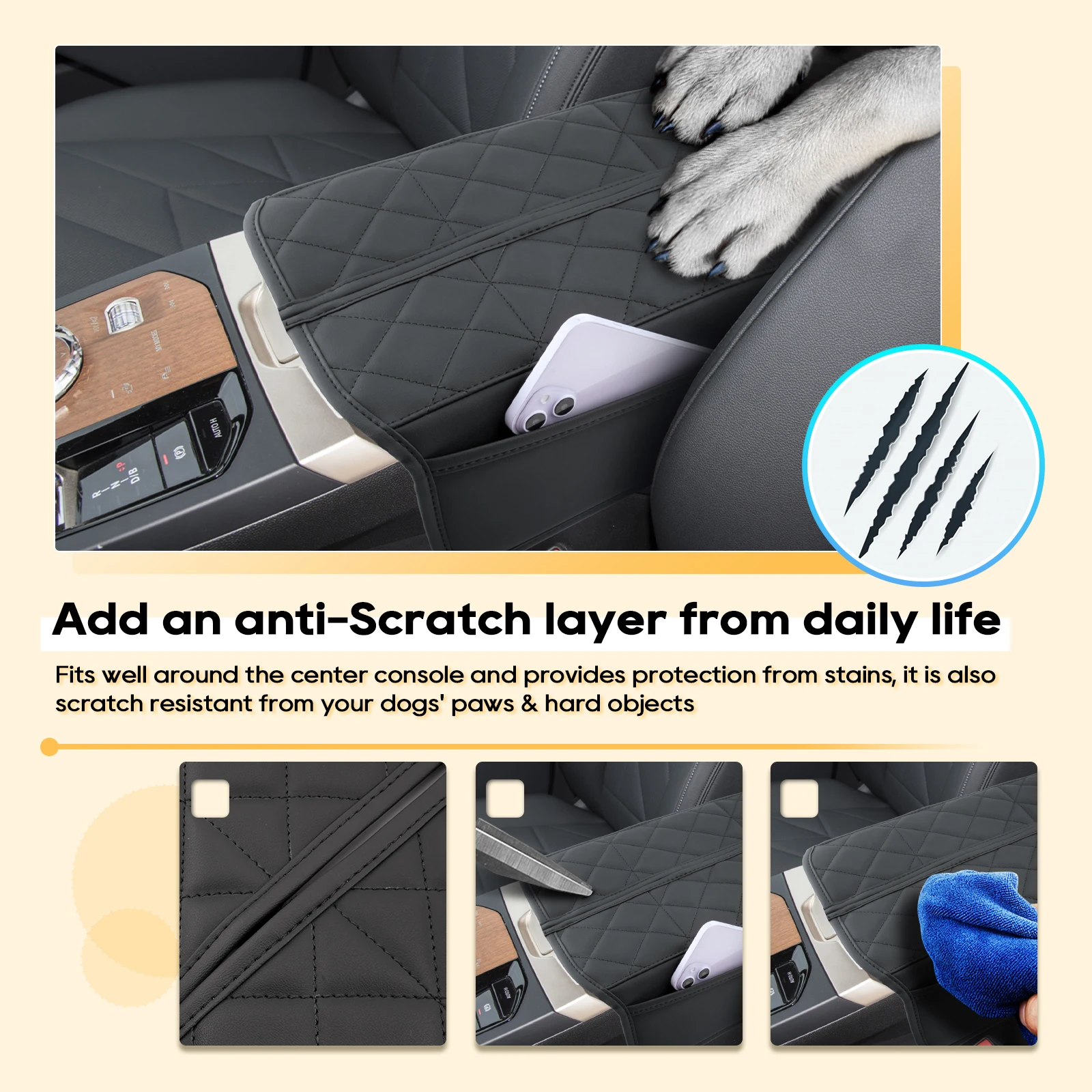 LFOTPP Car Armrest Box Cover for BMW iX I20 EV 2022 Central Control Armrest Storage Box Pad Auto Interior BMW iX Accessories