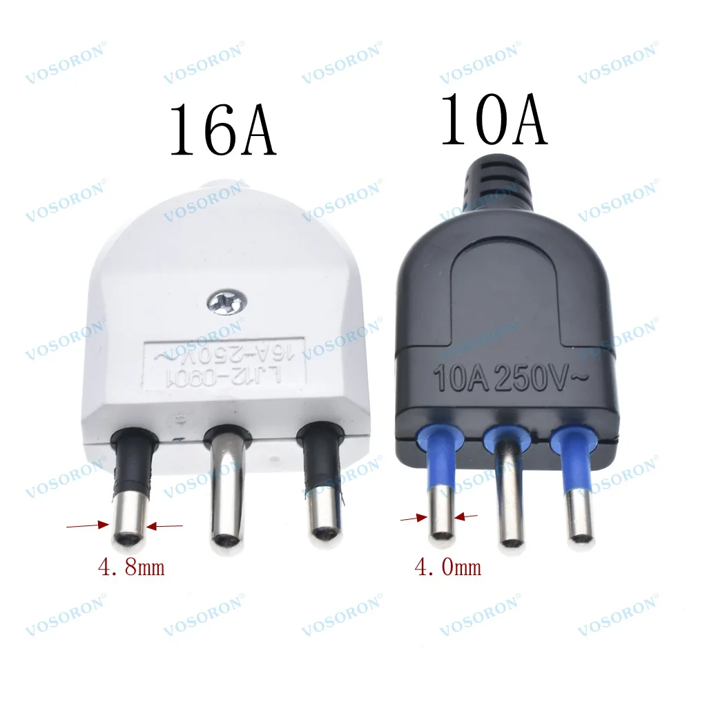 Italian standard 10A 16A small Italian power plug male socket female socket 3 round pin Converter Adaptor detachable Italy plug image 2
