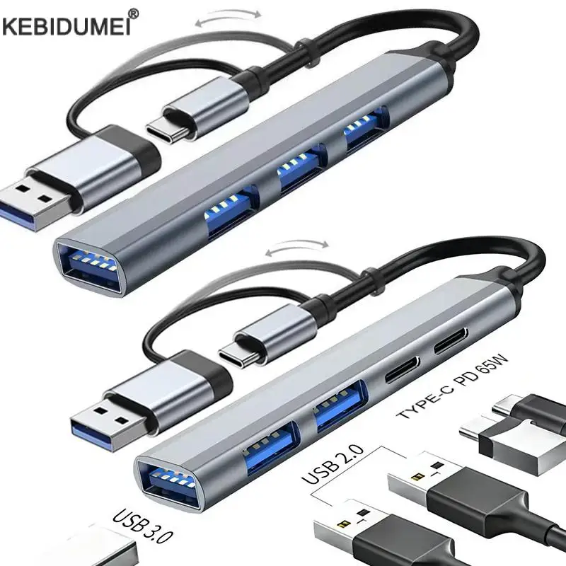 USB C Hub 4/5Port Type C 3.0 Adapter to PD Fast Charge Splitter Docking Station Hub for Phone MacBook Computer