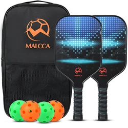 Pickleball Paddles Set Raquetes, 4 Bolas, Capa De Raquete Portátil, Bolsa De Transporte, Gift Kit, USAPA Aprovado, Interior e Exterior, Honeycomb Core