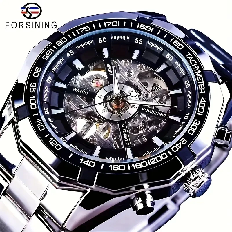 

High-End Luxury Cool Automatic Mechanical Watch Men's Watch, Fashionable Business Skeleton Watch Top-Level Brand Luxury Transparent Mechanical Sports Men's Watch, a Best Gift for Others, No Batteries Required