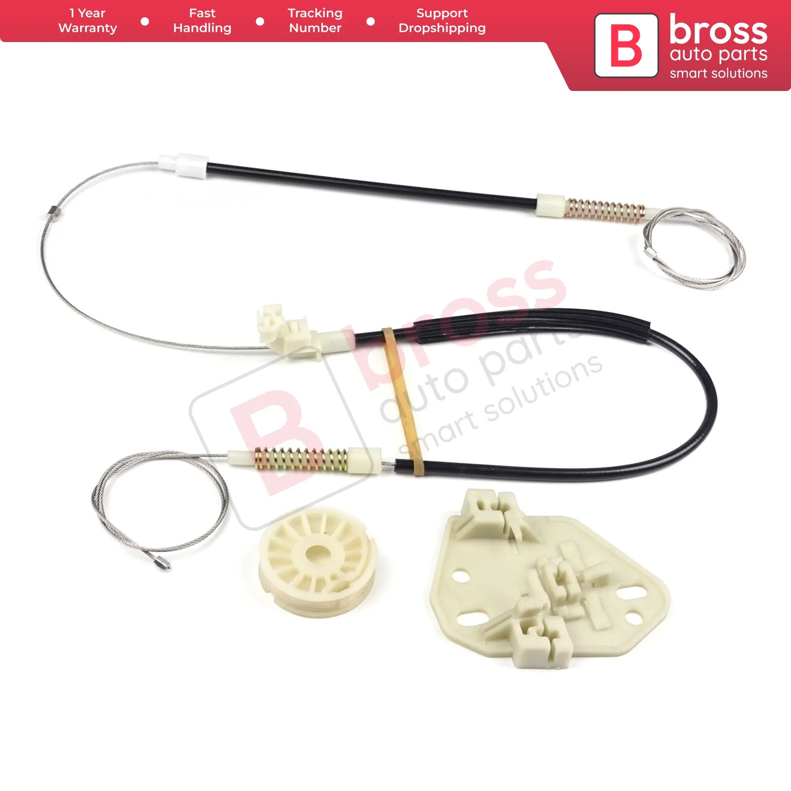 

Bross BWR1014 Electrical Power Window Regulator Repair Kit Front Left Door for Mercedes Axor 2001-2004 Atego 1998-2004