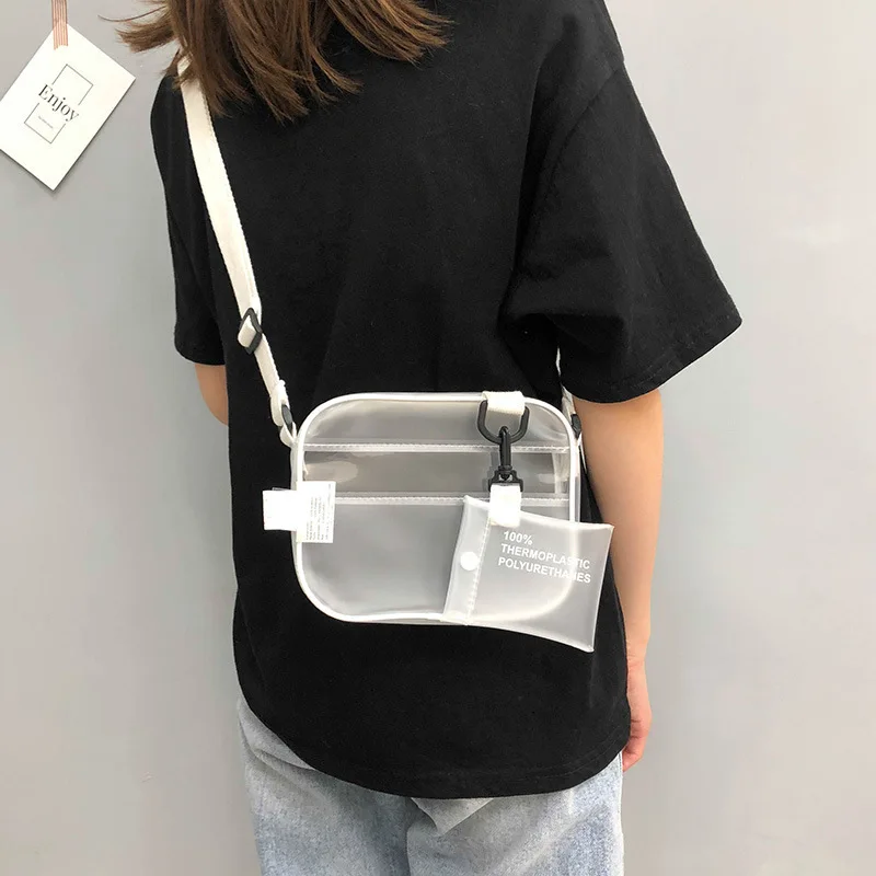 2021 Summer Mini Crossbody Bags Transparent bag PVC Jelly Bag Korean fashion Shoulder Female Bag purses sac clear bags for women