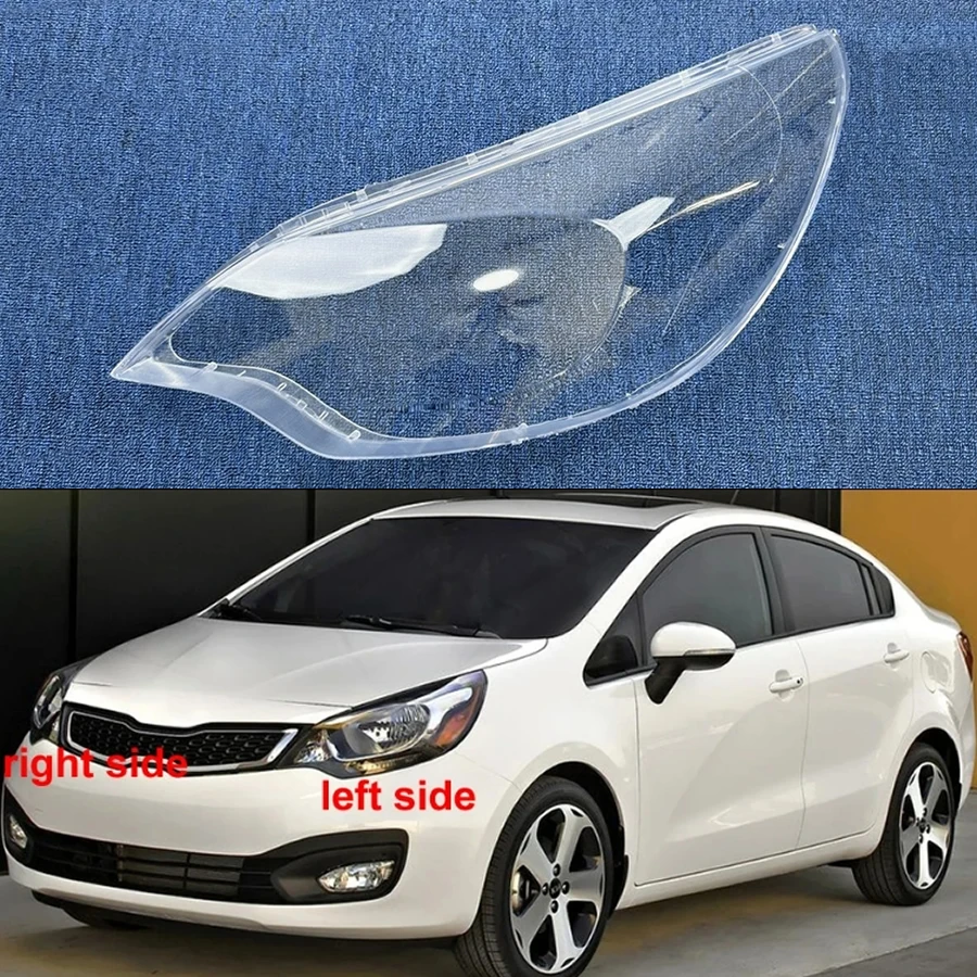 

For Kia Rio 2012 Sedan Headlight Cover Transparent Lamp Shade Lens Headlamp Shell Replace Original Lampshade Plexiglass