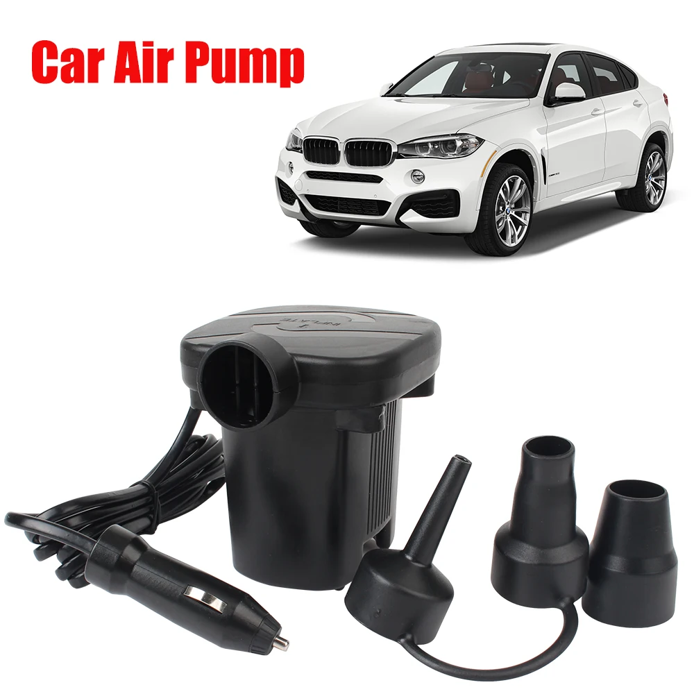 Electric Air Pump DC 12V For Inflatable Bed Mattress Pillow Car Accessories 4000PA 80W Camping Set Cigar Lighter Adapter