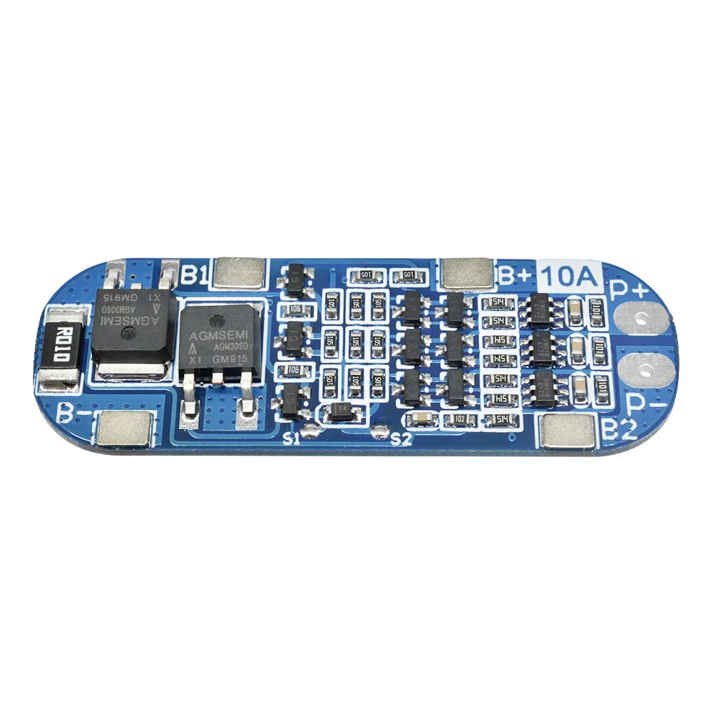 Papan pelindung baterai Lithium, pengisi daya baterai Lithium Li-ion 3S 12V 18650 10A BMS 10.8V 11.1V 12.6V baterai biru listrik