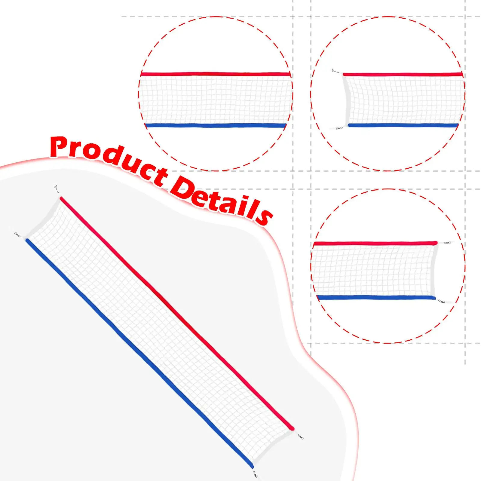 Red de voleibol portátil, resistente a la intemperie, plegable, para entrenamiento con bolsa de transporte, red de pelota de voleibol para parque, césped, interior, exterior, playa, patio trasero