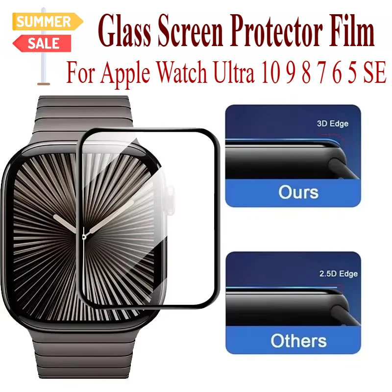 Glass Screen Protector Film For Apple Watch Ultra 10 9 8 7 6 5 SE HD Soft Hydrogel Film iWatch 46mm 42mm 45mm 49mm 41mm 44/40mm