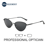 BLUEMOKY New Popular Cat Eye Polarized Prescription Sunglasses For Women UV400 Protection Metal Progressive Optical Sun Glasses